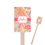 Abstract Foliage Rectangle Wooden Stir Sticks (Personalized)