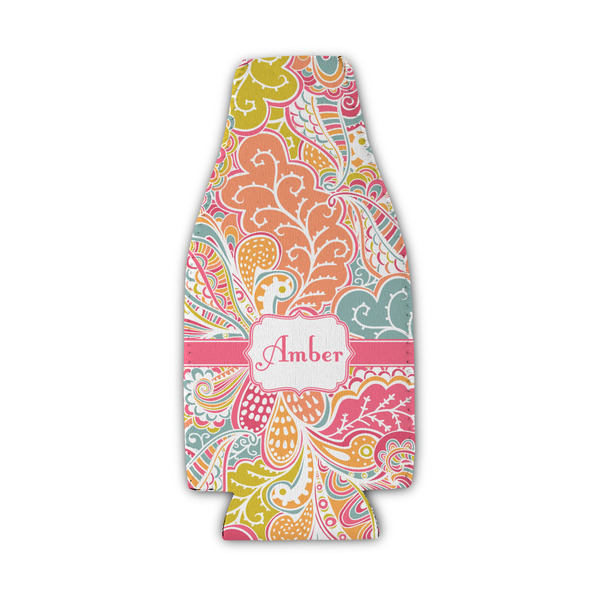 Custom Abstract Foliage Zipper Bottle Cooler (Personalized)