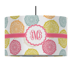 Doily Pattern 12" Drum Pendant Lamp - Fabric (Personalized)