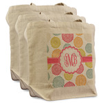 Doily Pattern Reusable Cotton Grocery Bags - Set of 3 (Personalized)