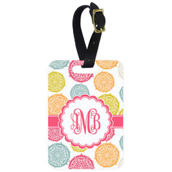 Doily Pattern Metal Luggage Tag w/ Monogram