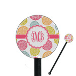 Doily Pattern 5.5" Round Plastic Stir Sticks - Black - Double Sided (Personalized)