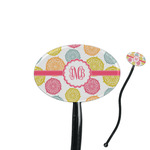 Doily Pattern 7" Oval Plastic Stir Sticks - Black - Single Sided (Personalized)