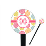 Doily Pattern 7" Round Plastic Stir Sticks - Black - Double Sided (Personalized)