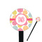 Doily Pattern Black Plastic 7" Stir Stick - Round - Closeup