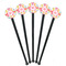 Doily Pattern Black Plastic 7" Stir Stick - Round - Fan View