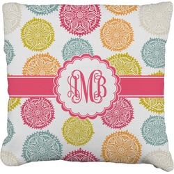 Doily Pattern Faux-Linen Throw Pillow 26" (Personalized)