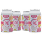 Doily Pattern Can Cooler (12 oz) - Set of 4 w/ Monogram