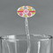 Doily Pattern Clear Plastic 7" Stir Stick - Oval - Main