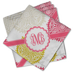 Doily Pattern Cloth Cocktail Napkins - Set of 4 w/ Monogram