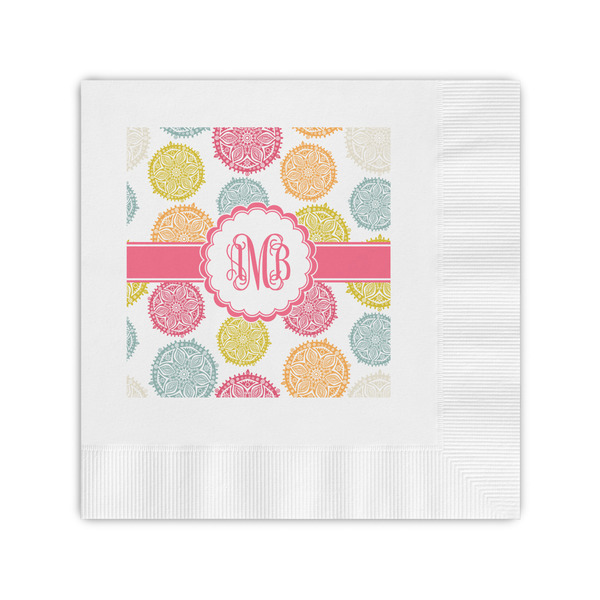 Custom Doily Pattern Coined Cocktail Napkins (Personalized)