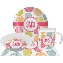 Doily Pattern Dinner Set - Single 4 Pc Setting w/ Monograms