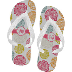 Doily Pattern Flip Flops - Large (Personalized)