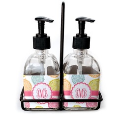 Doily Pattern Glass Soap & Lotion Bottle Set (Personalized)