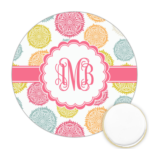 Custom Doily Pattern Printed Cookie Topper - Round (Personalized)