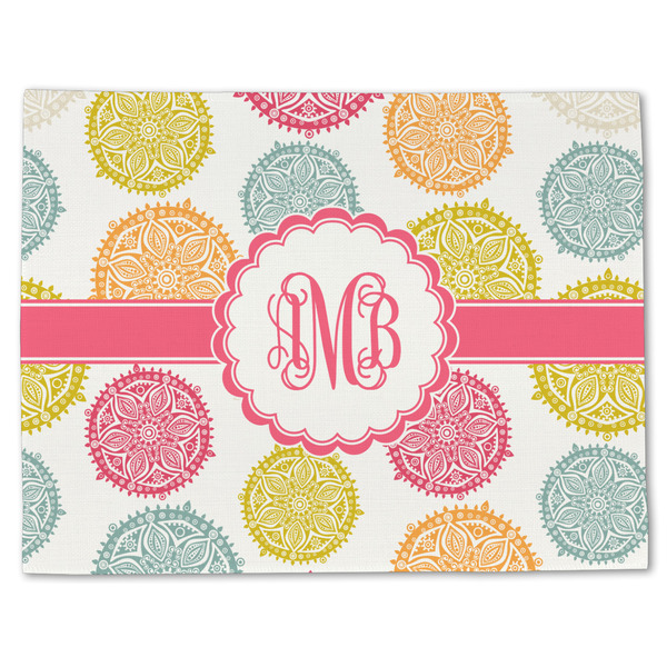 Custom Doily Pattern Single-Sided Linen Placemat - Single w/ Monogram