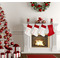 Doily Pattern Linen Stocking w/Red Cuff - Fireplace (LIFESTYLE)