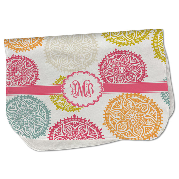 Custom Doily Pattern Burp Cloth - Fleece w/ Monogram