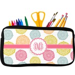 Doily Pattern Neoprene Pencil Case - Small w/ Monogram