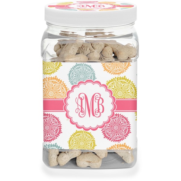 Custom Doily Pattern Dog Treat Jar (Personalized)