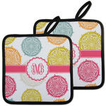 Doily Pattern Pot Holders - Set of 2 w/ Monogram