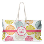 Doily Pattern Large Tote Bag with Rope Handles (Personalized)