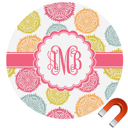 Doily Pattern Round Car Magnet - 10" (Personalized)