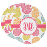 Doily Pattern Round Paper Coasters w/ Monograms