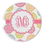 Doily Pattern Sandstone Car Coaster - Single (Personalized)