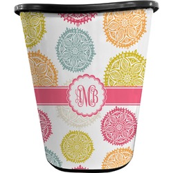 Doily Pattern Waste Basket - Double Sided (Black) (Personalized)