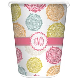 Doily Pattern Waste Basket - Double Sided (White) (Personalized)