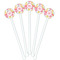 Doily Pattern White Plastic 5.5" Stir Stick - Fan View