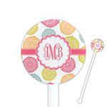 Doily Pattern 5.5" Round Plastic Stir Sticks - White - Single Sided (Personalized)