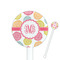 Doily Pattern White Plastic 5.5" Stir Stick - Round - Closeup