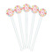 Doily Pattern White Plastic 7" Stir Stick - Round - Fan View