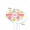 Doily Pattern White Plastic 7" Stir Stick - Single Sided - Oval - Front & Back