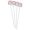 Doily Pattern White Plastic Stir Stick - Double Sided - Square - Front