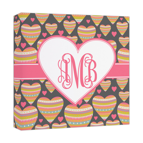 Custom Hearts Canvas Print - 12x12 (Personalized)