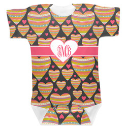 Hearts Baby Bodysuit 0-3 w/ Monogram