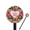 Hearts Black Plastic 5.5" Stir Stick - Round - Closeup