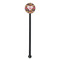 Hearts Black Plastic 5.5" Stir Stick - Round - Single Stick