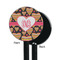 Hearts Black Plastic 5.5" Stir Stick - Single Sided - Round - Front & Back