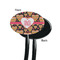 Hearts Black Plastic 7" Stir Stick - Single Sided - Oval - Front & Back