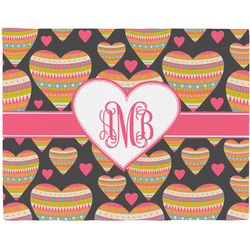 Hearts Woven Fabric Placemat - Twill w/ Monogram