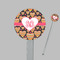 Hearts Clear Plastic 7" Stir Stick - Round - Closeup