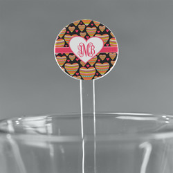 Hearts 7" Round Plastic Stir Sticks - Clear (Personalized)