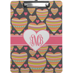 Hearts Clipboard (Letter Size) w/ Monogram