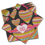 Hearts Cloth Dinner Napkins - Set of 4 w/ Monogram