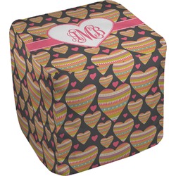 Hearts Cube Pouf Ottoman - 18" (Personalized)