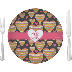 Hearts Glass Lunch / Dinner Plate 10" (Personalized)